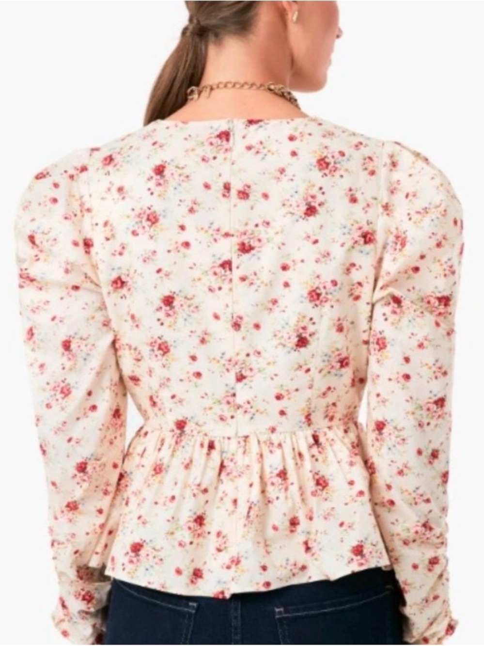 Tuckernuck Hyacinth House Floral Ava Peplum Blouse Top NWT Medium M - Picture 2 of 6